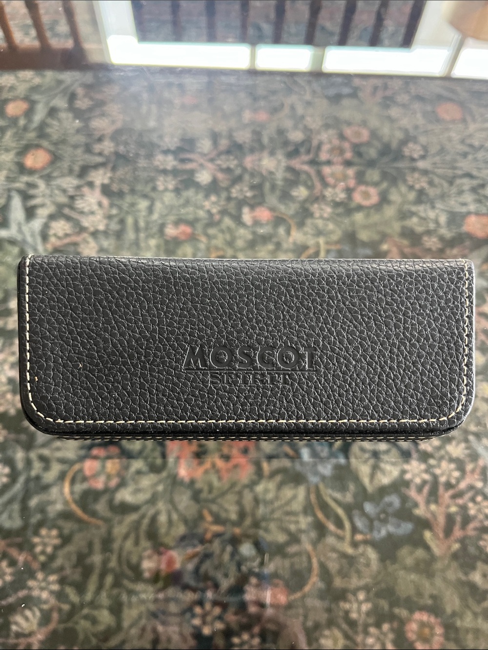 MOSCOT Black Pebbled Leather Eyeglass Case